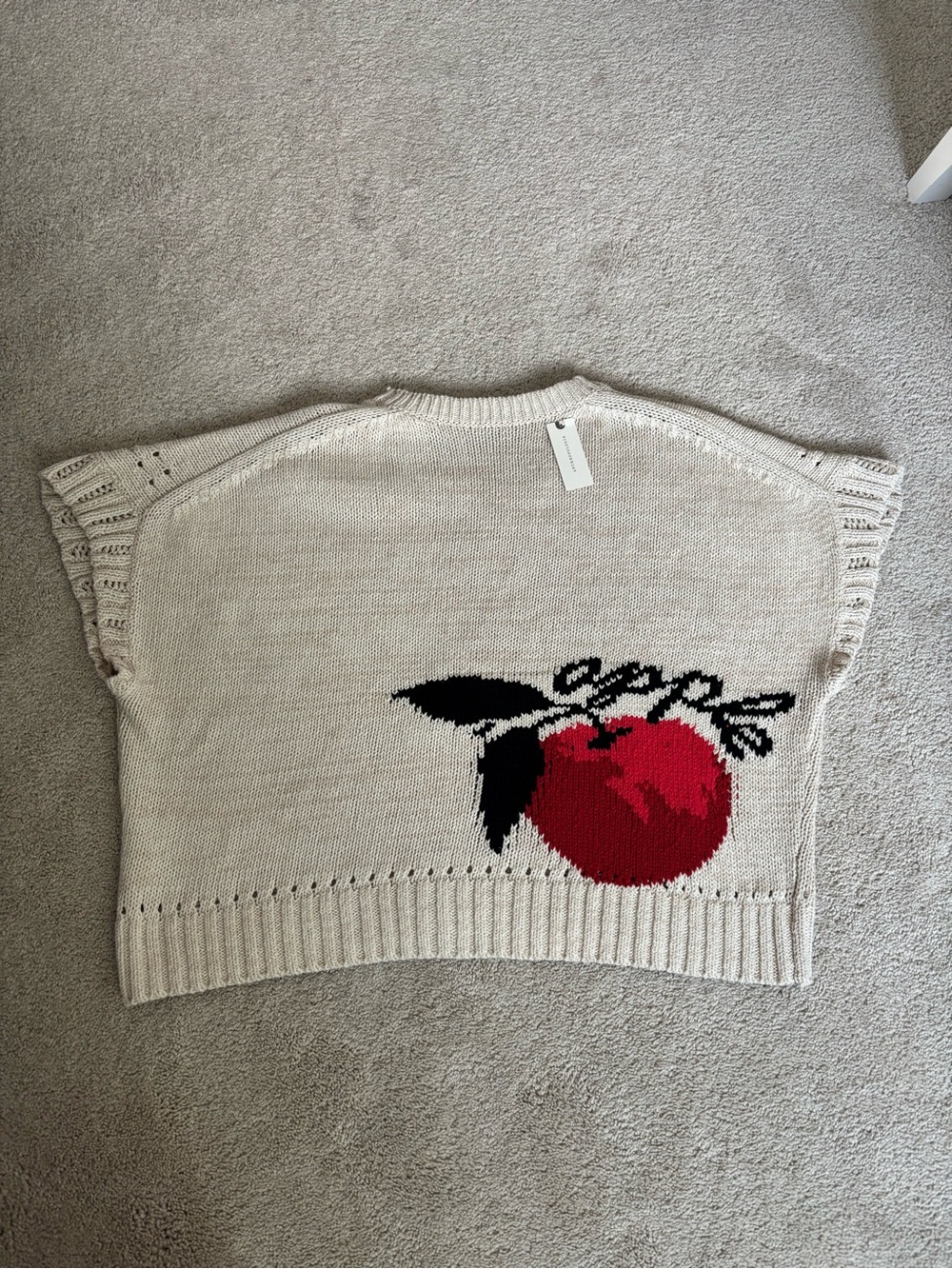 Maeve Cream Knit Sweater with Red Cherry Graphic - Picture 3 of 6